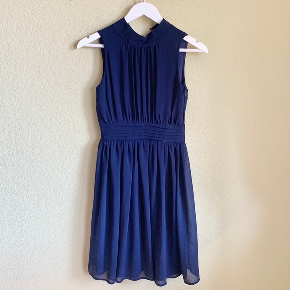 AZALEA ModCloth Navy Fit & Flair Dress - Picture 3 of 8